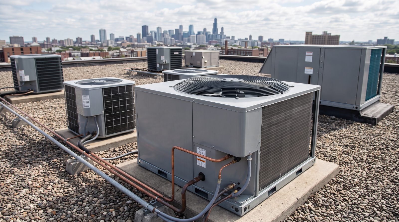 Groupes extérieurs de climatisation installés